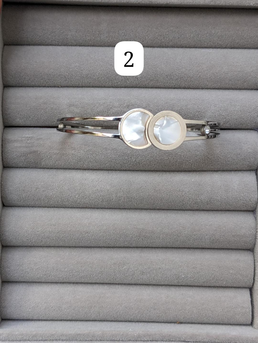 1 Pc Silver Plated Rhinestone Kara Bangle