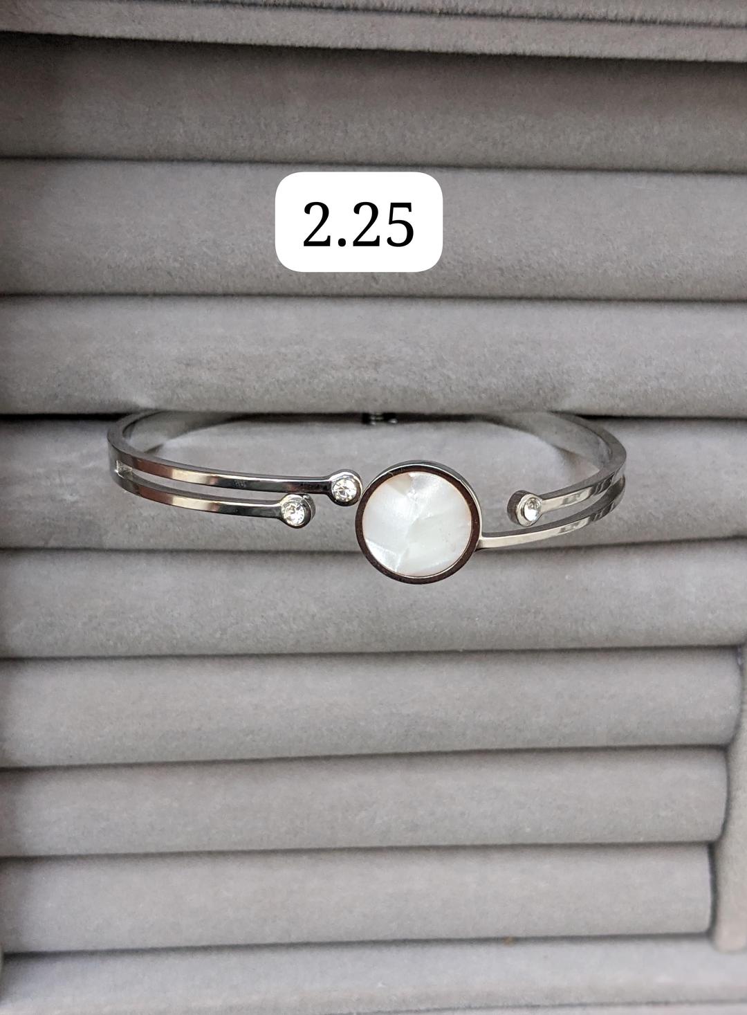 1 Pc Silver Plated Rhinestone Kara Bangle